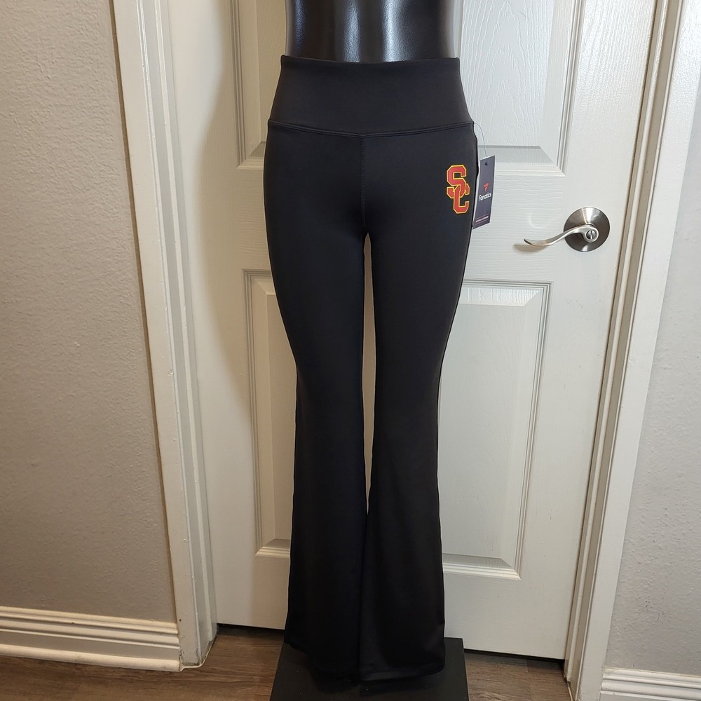 New! Fanatics USC Trojans Training Camp Maxed Out Flare Leggings Black Sze Small
